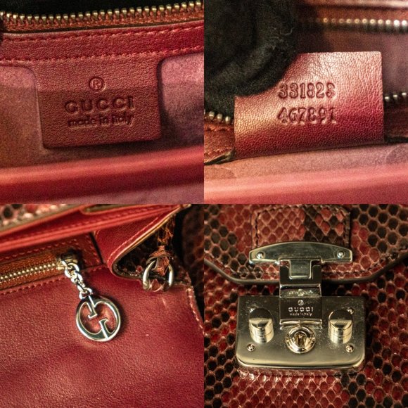 GUCCI Python Lady Lock Mini Briefcase Red Purple - INCREDIBLE - Picture 7 of 13